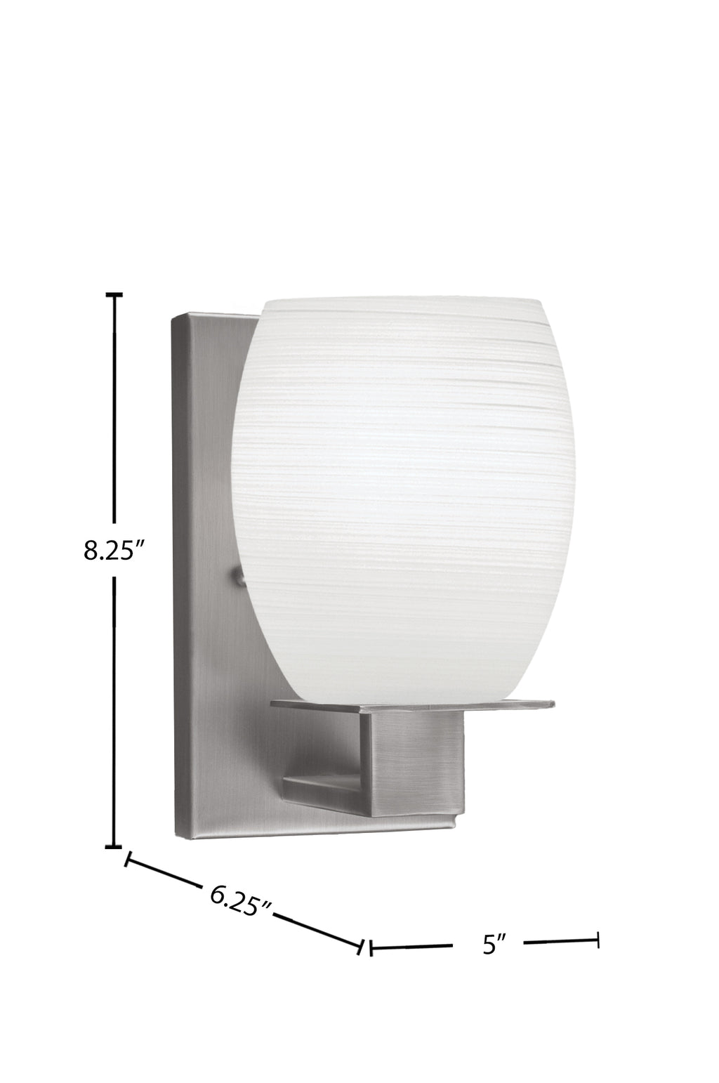 Apollo One Light Wall Sconce in Graphite with 5" White Linen Shade