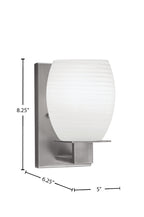 Apollo One Light Wall Sconce in Graphite with 5" White Linen Shade