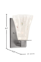 Apollo One Light Wall Sconce in Graphite with 5.5" Fluted Frosted Crystal Shade