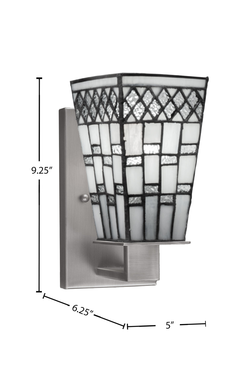 Apollo One Light Wall Sconce in Graphite with 5" Square Pewter Art Glass Shade