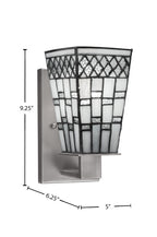 Apollo One Light Wall Sconce in Graphite with 5" Square Pewter Art Glass Shade