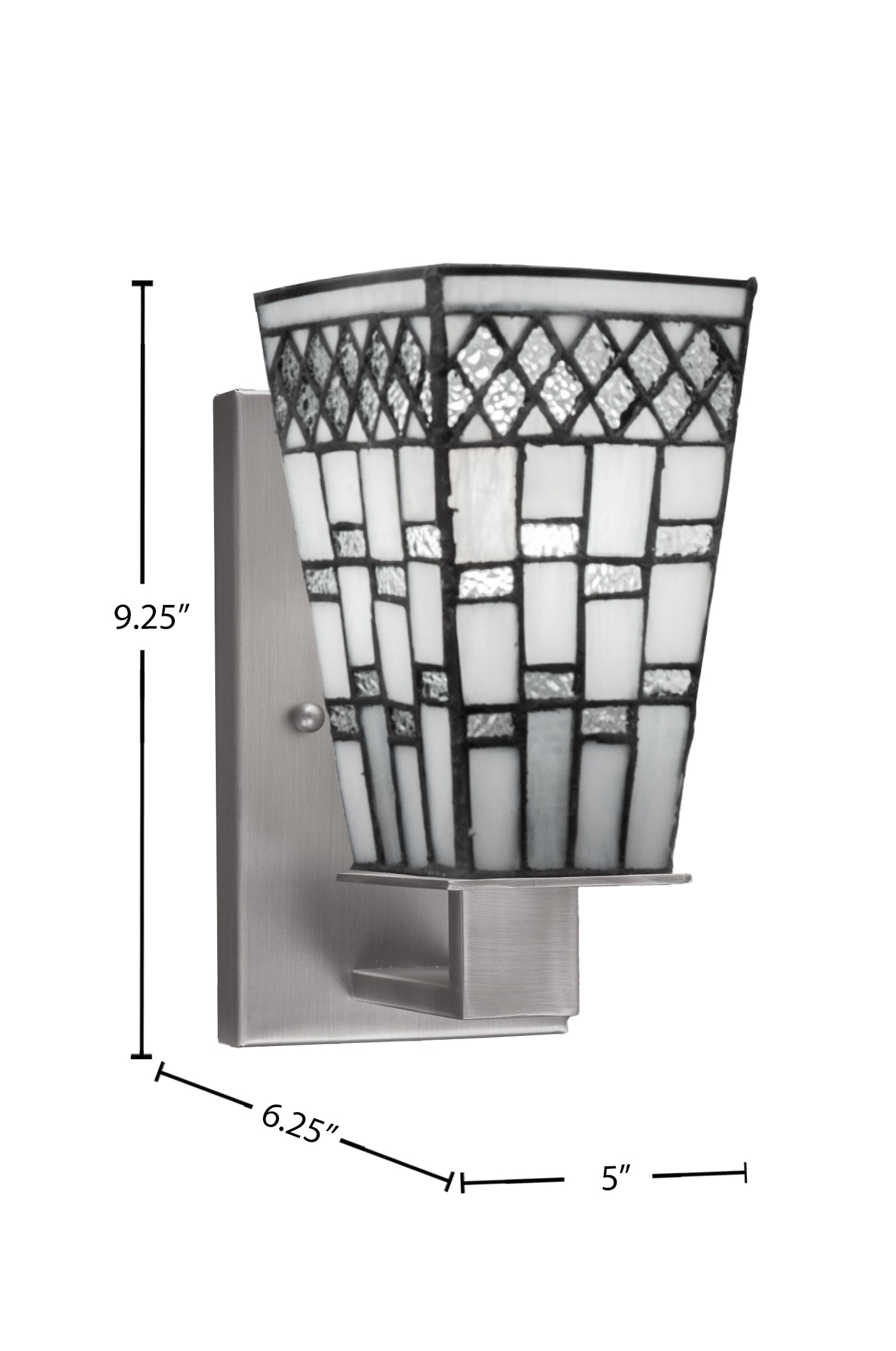 Apollo One Light Wall Sconce in Graphite with 5" Square Pewter Art Glass Shade