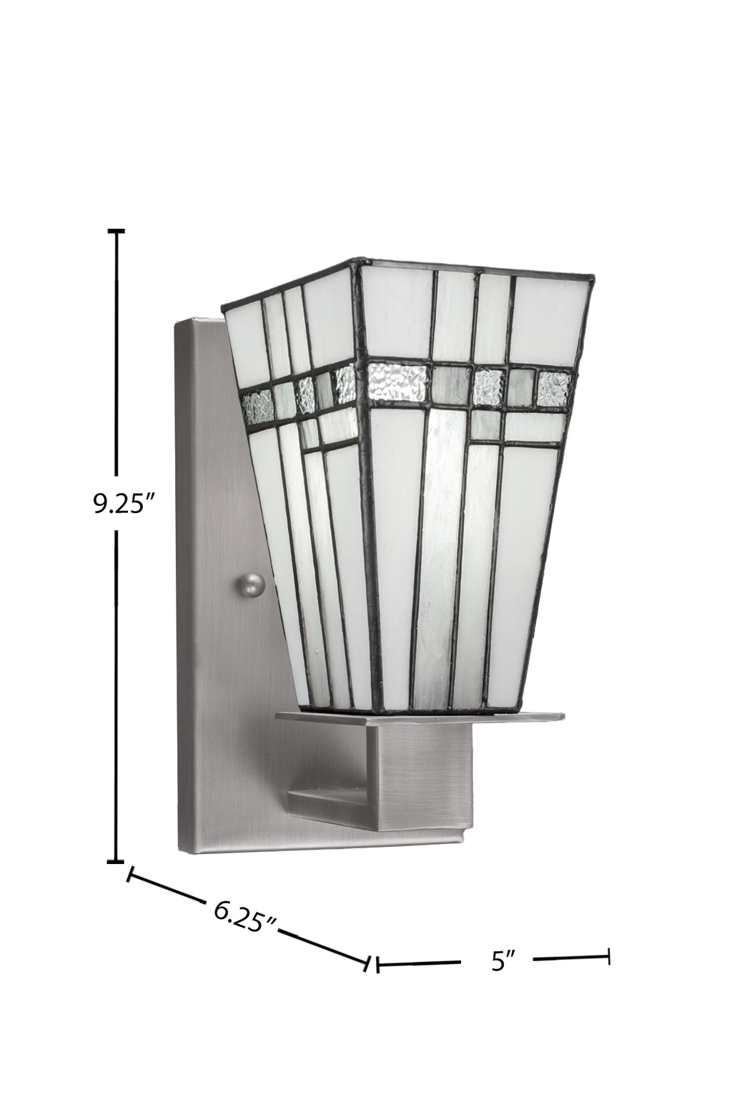 Apollo One Light Wall Sconce in Graphite with 5" Square New Deco Art Glass Shade