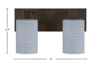 Apollo Two Light Bath Bar in Dark Granite with 4" Gray Matrix Shade