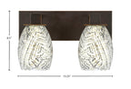 Apollo Two Light Bath Bar in Dark Granite with 5" Natural Fusion Shade