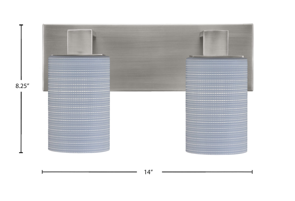 Apollo Two Light Bath Bar in Graphite with 4" Gray Matrix Shade