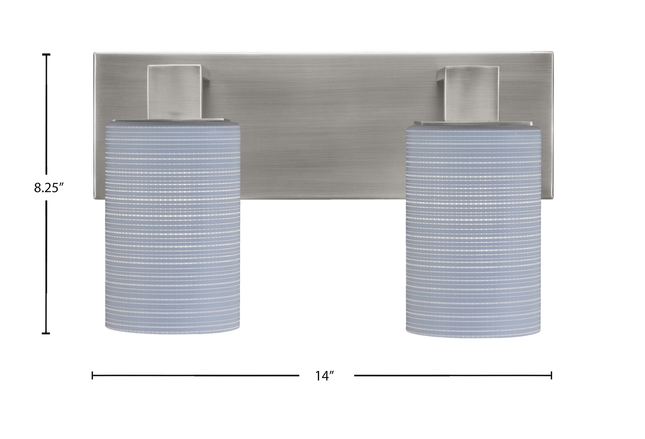 Apollo Two Light Bath Bar in Graphite with 4" Gray Matrix Shade