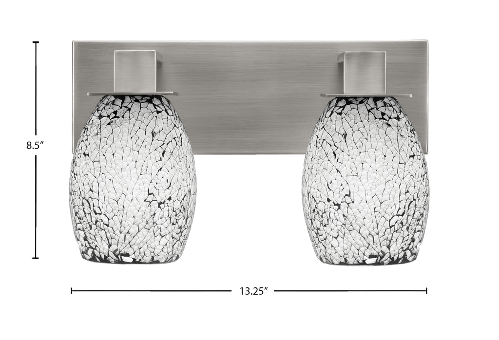 Apollo Two Light Bath Bar in Graphite with 5" Black Fusion Shade