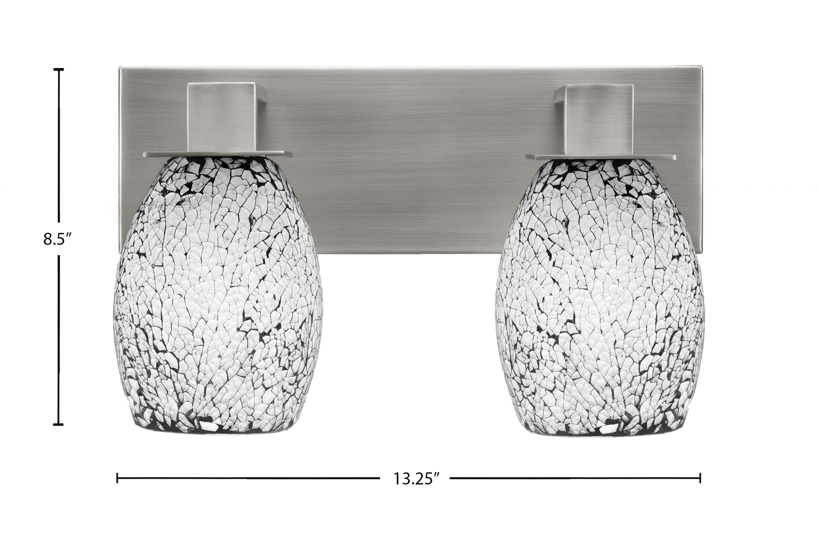 Apollo Two Light Bath Bar in Graphite with 5" Black Fusion Shade