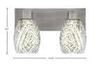 Apollo Two Light Bath Bar in Graphite with 5" Natural Fusion Shade