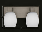 Apollo Two Light Bath Bar in Graphite with 5" White Linen Shade