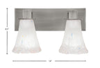 Apollo Two Light Bath Bar in Graphite with 5.5" Fluted Frosted Crystal Shade