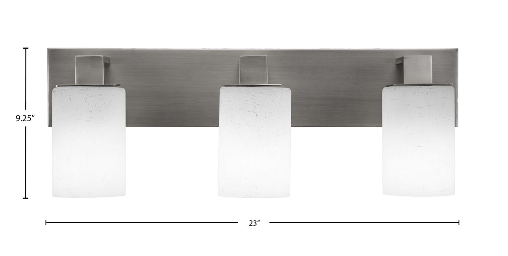 Apollo Three Light Bath Bar in Graphite with 4" White Muslin Shade