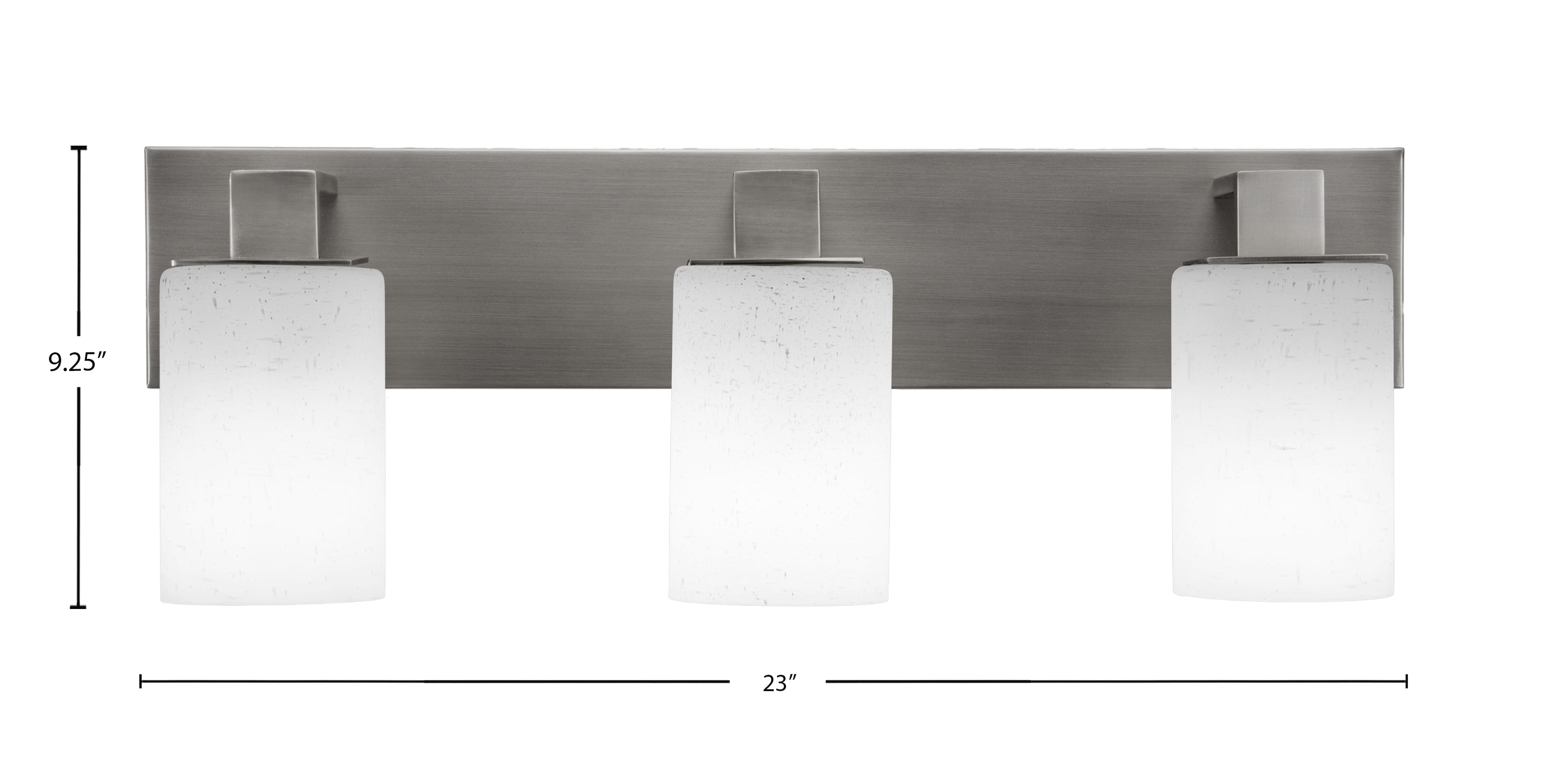 Apollo Three Light Bath Bar in Graphite with 4" White Muslin Shade