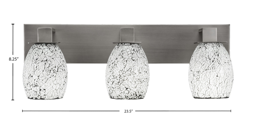 Apollo Three Light Bath Bar in Graphite with 5" Black Fusion Shade