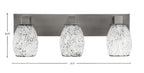 Apollo Three Light Bath Bar in Graphite with 5" Black Fusion Shade