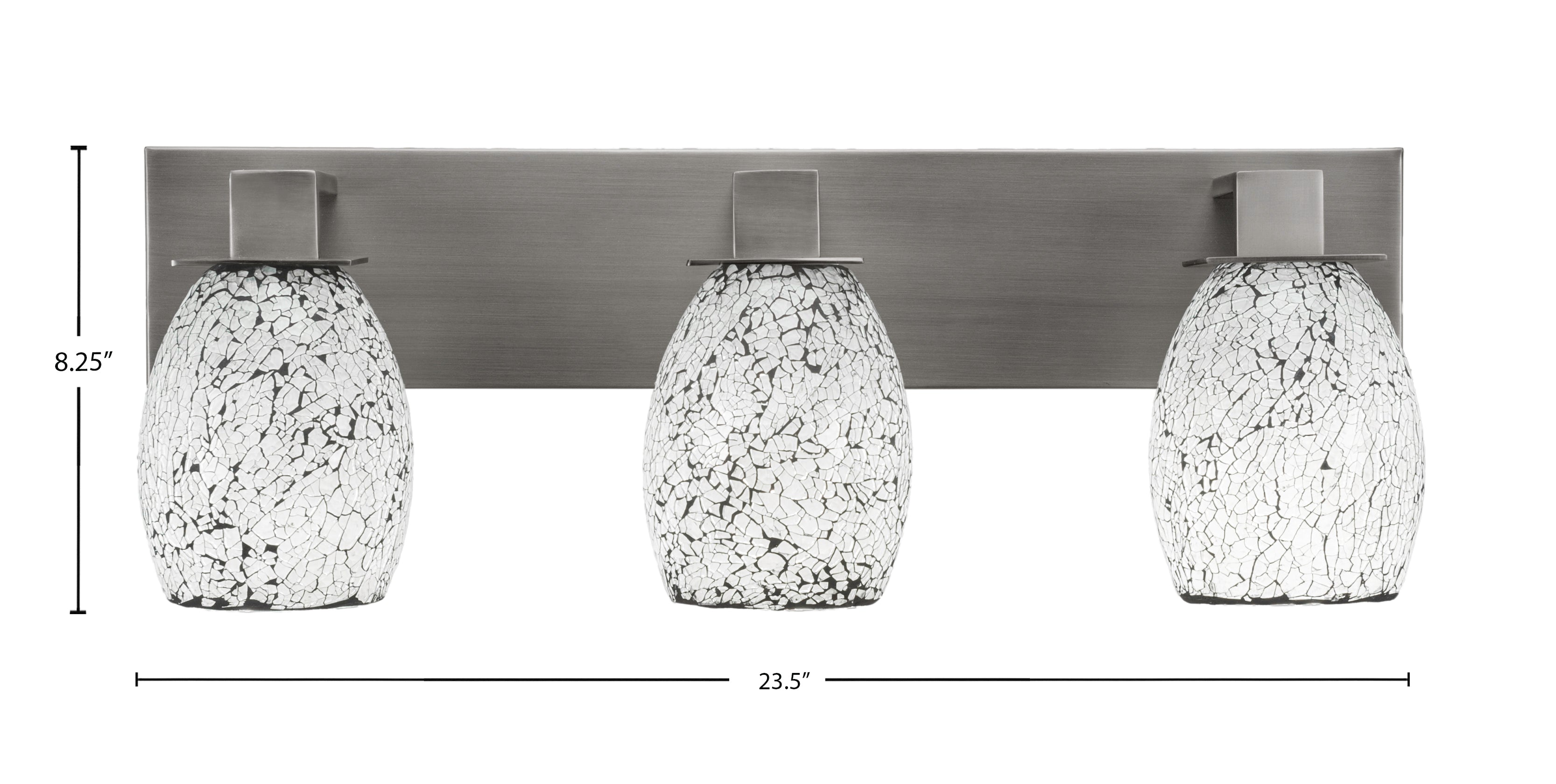 Apollo Three Light Bath Bar in Graphite with 5" Black Fusion Shade