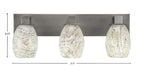 Apollo Three Light Bath Bar in Graphite with 5" Natural Fusion Shade