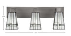 Apollo Three Light Bath Bar in Graphite with 5" Square New Deco Art Glass Shade