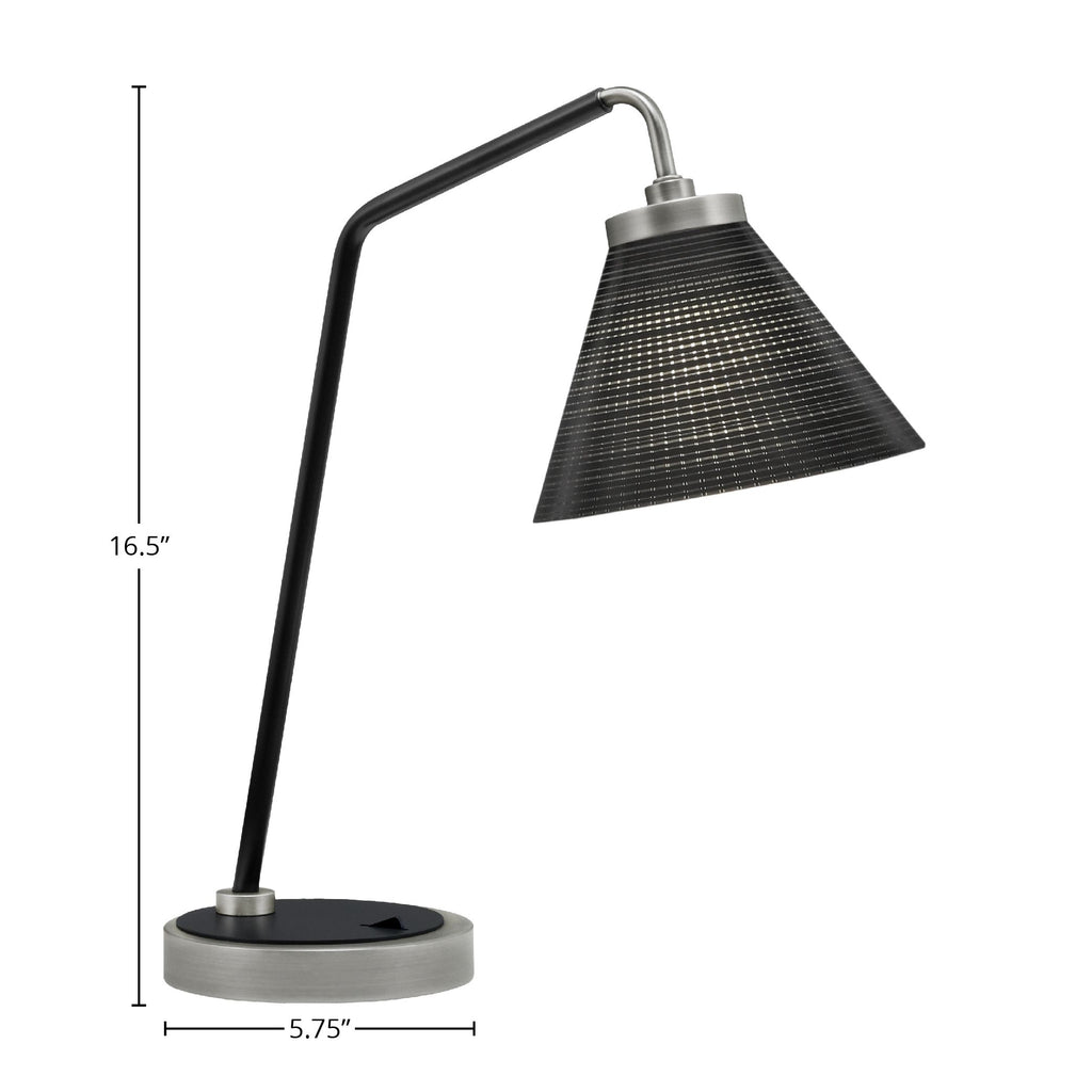 Desk Lamps One Light Desk Lamp in Graphite & Matte Black with 7" Black Matrix Shade