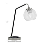 Desk Lamps One Light Desk Lamp in Graphite & Matte Black with 5.75" Clear Bubble Shade