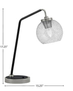 Desk Lamps One Light Desk Lamp in Graphite & Matte Black with 5.75" Smoke Bubble Shade