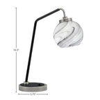 Desk Lamps One Light Desk Lamp in Graphite & Matte Black with 5.75" Onyx Swirl Shade
