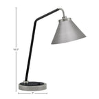 Desk Lamps One Light Desk Lamp in Graphite & Matte Black with 7" Graphite Cone Metal Shade Shade