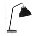 Desk Lamps One Light Desk Lamp in Graphite & Matte Black with 7" Matte Black Double Bubble Metal Shade Shade
