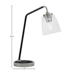 Desk Lamps One Light Desk Lamp in Graphite & Matte Black with 4.5" Square Clear Bubble Shade