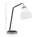 Desk Lamps One Light Desk Lamp in Graphite & Matte Black with 6.25" White Marble Shade