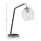 Desk Lamps One Light Desk Lamp in Graphite & Matte Black with 6" Clear Bubble Shade