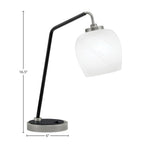Desk Lamps One Light Desk Lamp in Graphite & Matte Black with 6" White Marble Shade