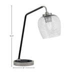 Desk Lamps One Light Desk Lamp in Graphite & Matte Black with 6" Smoke Bubble Shade