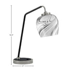 Desk Lamps One Light Desk Lamp in Graphite & Matte Black with 6" Onyx Swirl Shade