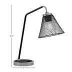 Desk Lamps One Light Desk Lamp in Graphite & Matte Black with 7" Matte Black Cone Mesh Metal Shade Shade
