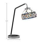 Desk Lamps One Light Desk Lamp in Graphite & Matte Black with 7" Royal Merlot Art Glass Shade