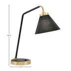 Desk Lamps One Light Desk Lamp in Matte Black & New Age Brass with 7" Black Matrix Shade