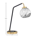 Desk Lamps One Light Desk Lamp in Matte Black & New Age Brass with 5.75" Onyx Swirl Shade