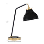 Desk Lamps One Light Desk Lamp in Matte Black & New Age Brass with 7" Matte Black Double Bubble Metal Shade Shade