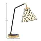 Desk Lamps One Light Desk Lamp in Matte Black & New Age Brass with 7" Sandhill Art Glass Shade