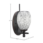 Capri One Light Wall Sconce in Dark Granite with 5" Black Fusion Shade