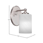Capri One Light Wall Sconce in Brushed Nickel with 4" White Marble Shade