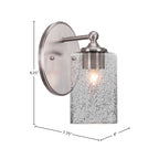 Capri One Light Wall Sconce in Brushed Nickel with 4" Smoke Bubble Shade