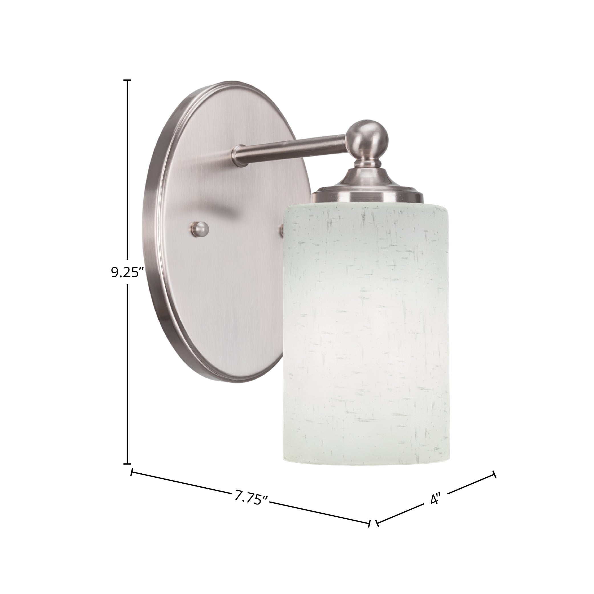 Capri One Light Wall Sconce in Brushed Nickel with 4" White Muslin Shade