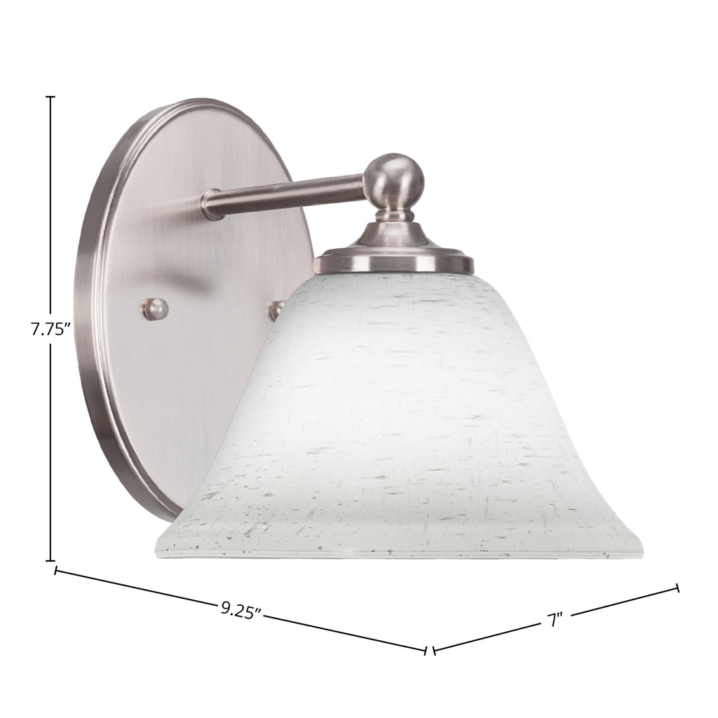 Capri One Light Wall Sconce in Brushed Nickel with 7" White Muslin Shade