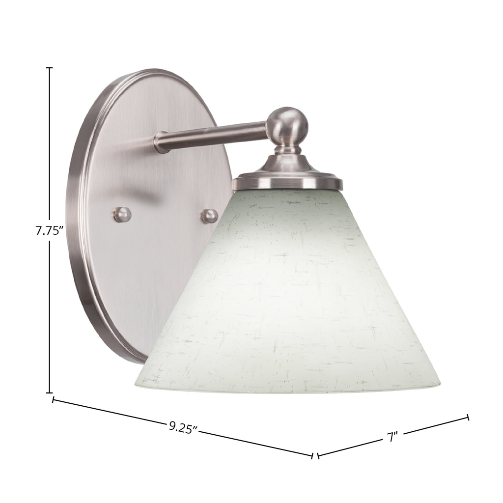 Capri One Light Wall Sconce in Brushed Nickel with 7" White Muslin Shade