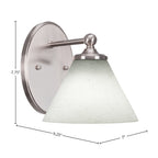 Capri One Light Wall Sconce in Brushed Nickel with 7" White Muslin Shade