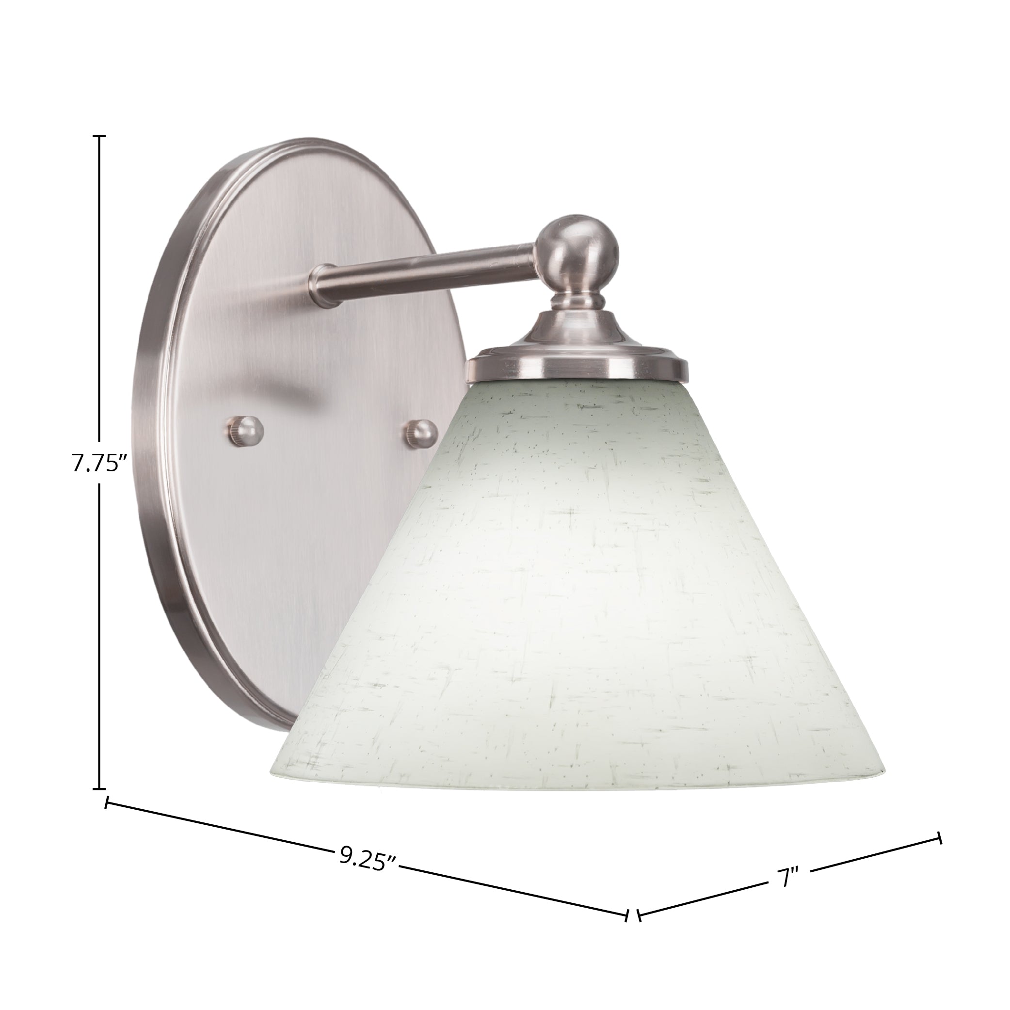 Capri One Light Wall Sconce in Brushed Nickel with 7" White Muslin Shade