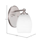 Capri One Light Wall Sconce in Brushed Nickel with 5" White Matrix Shade
